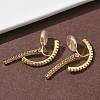 Brass Micro Pave Clear Cubic Zirconia Stick Clip-on Earrings EJEW-K286-13G-2