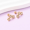 304 Stainless Steel Rhinestone Star Stud Earrings EJEW-K268-84G-1