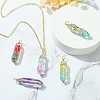 5Pcs 5 Colors Glass Pendants GLAA-YW0003-24-4