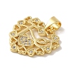 Rack Plating Brass Micro Pave Clear Cubic Zirconia Pendants KK-P267-11B-G-2