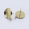 Brass Stud Earring Settings KK-P131-01A-12mm-3