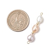 Three-Color Natural Pearl Potato Beaded Connector Charms PALLOY-JF04904-02-2