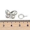 Brass Micro Pave Clear Cubic Zirconia Fold Over Clasps KK-U043-21P-3