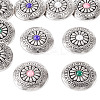 10Pcs 5 Colors Tibetan Style Flat Round Alloy with Resin Decorative Rivets BUTT-TA0001-31B-3