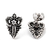 316 Surgical Stainless Steel Pave Clear Cubic Zirconia Stud Earrings for Women Men EJEW-Z050-13AS-2