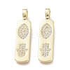 Brass Micro Pave Cubic Zirconia Pendants ZIRC-F114-05-G-1