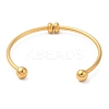 Screw End Ball 304 Stainless Steel Open Cuff Bangles LS-BJEW-G677-01G-2