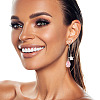 FIBLOOM 2 Pairs 2 Colors Rhinestone Star & Teardrop Dangle Stud Earrings EJEW-FI0001-24-5