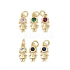 Rack Plating Brass Micro Pave Cubic Zirconia Pendant KK-H509-41G-1