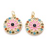 Real 18K Gold Plated Brass Micro Pave Cubic Zirconia Pendants ZIRC-M114-51G-02-1