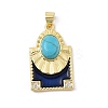 Synthetic Turquoise Pendants KK-U047-20G-02-1
