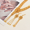 Elegant Alloy Hollow Flower Tassel Earrings & Necklaces for Women IS9809-1