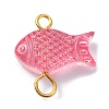 Spray Painted Transparent Glass Connector Charms PALLOY-JF02118-2