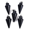 Synthetic Blue Goldstone Gemstone Pointed Pendants G-K384-01P-05-1