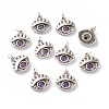 Brass Micro Pave Purple Cubic Zirconia Charms ZIRC-A016-08AS-1