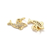 Brass Micro Pave Clear Cubic Zirconia Charms KK-Z044-14B-2
