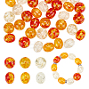 CHGCRAFT 48Pcs 6 Styles Resin Imitation Amber Beads RESI-CA0001-36-1