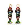 304 Stainless Steel Enamel Pendants STAS-N124-26B-02G-1