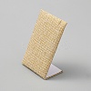 Linen Cloth Rectangle Slant Back Single Earring Display Stands EDIS-WH0031-38-1