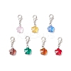 Flower Glass Pendant Decorations HJEW-JM03772-01-2