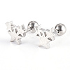 Tarnish Resistant 201 Stainless Steel Barbell Cartilage Earrings EJEW-R147-04-1