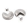 Non-Tarnish Flower Shape 304 Stainless Steel Stud Earrings EJEW-K259-01P-2