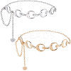 2Pcs 2 Colors Alloy Link Chain Belts AJEW-GF0009-21A-1