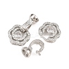Brass Micro Pave Clear Cubic Zirconia Fold Over Clasps KK-H292-14P-2
