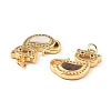 Brass Cubic Zirconia with Shell Pendants KK-K342-21G-3