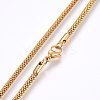 304 Stainless Steel Mesh Chain Necklaces NJEW-F227-10G-01-2