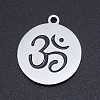 Non-Tarnish 201 Stainless Steel Etched Pendants STAS-N090-JN814-1