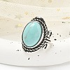 Synthetic Turquoise Adjustable Rings RJEW-I108-01AS-08-2