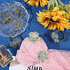 Flower Iron Enamel Napkin Rings AJEW-WH0077-019-5