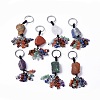 Natural Mixed Gemstone Nugget with Mixed Gemstone Chips Tassel Keychains KEYC-P012-02P-1
