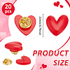 20Pcs Resin Heart Badge for Backpack Clothes HEAR-PH0001-02B-2