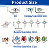15 Styles Eye Alloy Glass Cabochons MRMJ-OC0004-07-2