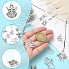 50Pcs 8 Styles Tibetan Style Alloy Moon with Fairy Pendants FIND-YW0005-15-4