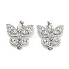 Brass with Cubic Zirconia Fold Over Clasps KK-P271-14P-1