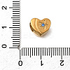 Heart with Star 304 Stainless Steel European Beads STAS-Z160-14G-3