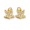 Fox Brass Micro Pave Clear Cubic Zirconia Charms KK-G425-10G-1