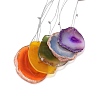 Wood & Natural Dye Agate Wind Chime Pendants HJEW-H054-03-6