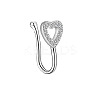 304 Stainless Steel Micro Pave Clear Cubic Zirconia Clip on Nose Rings WGD6E17-04-2