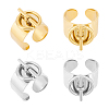 4Pcs 2 Colors Stainless Steel Open Cuff Rings Set for Lovers RJEW-UN0002-94-1