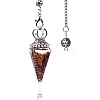 Natural Tiger Eye Chip & Resin Dowsing Pendulum Big Pendants PW-WG89635-08-1