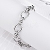 Tarnish Resistant 304 Stainless Steel Oval Link Chain Bracelets X-BJEW-Z011-12P-2