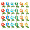 36Pcs 6 Style Glass Seed & Acrylic Connector Charms PALLOY-TA00220-3