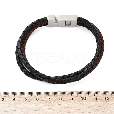 Braided Microfiber Leather Cord Bracelets for Women Men BJEW-D304-17P-02-1