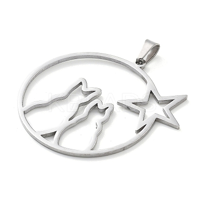 304 Stainless Steel Pendants STAS-I327-02P-03-1