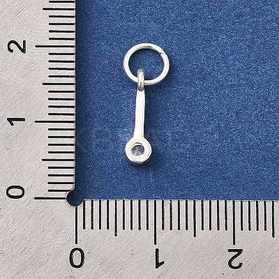 925 Streling Silver Pave Clear Cubic Zirconia Flat Round Charms STER-I022-03S-1