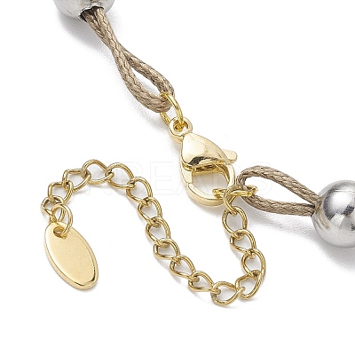 Glass & ABS Plastic Imitation Pearl Link Bracelets BJEW-JB10425-1